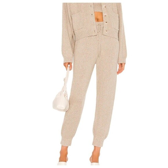 JoosTricot Speckled Linen & Cotton Blend Jogger Pant Medium - Picture 2 of 14